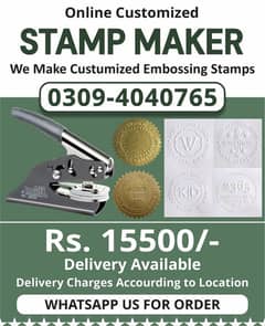 Paper Embossed Stamp Maker Letterhead Printing Rubber Stamp Making