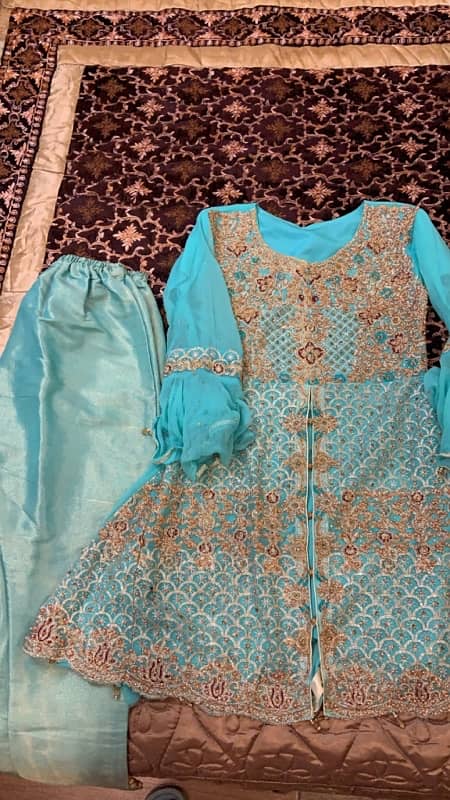 3 piece suit sky blue colour dresss 1