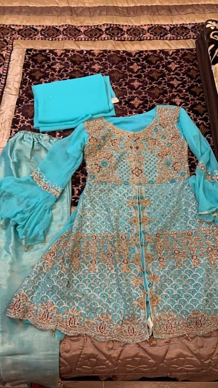 3 piece suit sky blue colour dresss 2