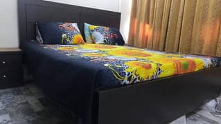 Queen size bed with 2 side tables for sale