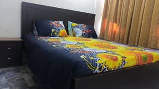 Queen bed with 2 side tables for sale