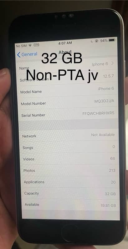 Iphone 6 non- PTA jv 7