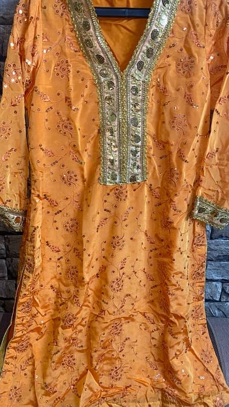 Indian raw silk shalwar/kameez/dupatta for woman 3 piece stitched set 2