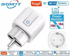 Tuya WiFi EU Smart Plug 220V Power Monitor Wireless Socket, 20A /16A