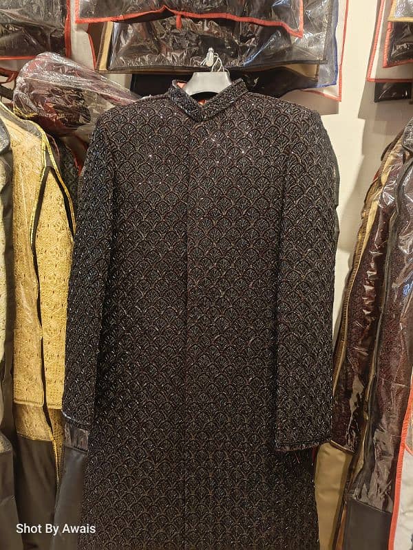 1 Time Used Beautiful Cut Work Sherwani For Sale 0