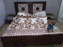 King Size Bed with 2 Side Tables