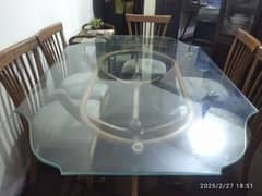 6 Seater Dining Table | 12mm Glass | Condition 10/7