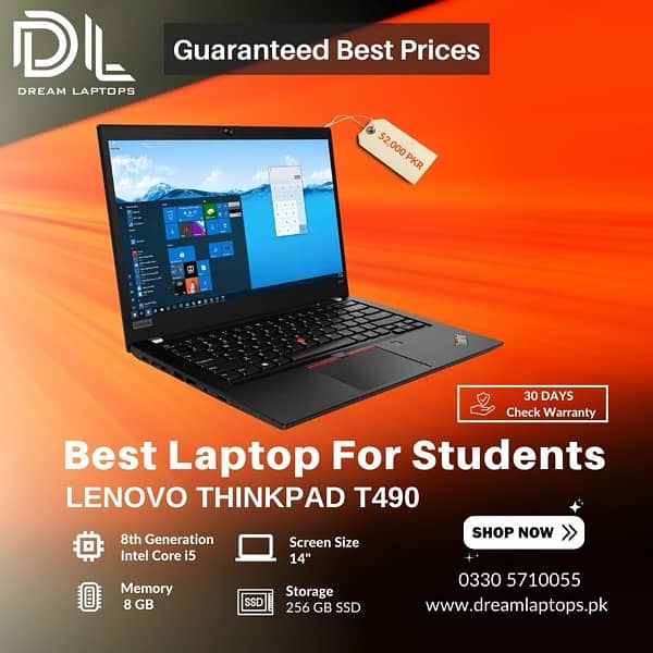 LENOVO THINKPAD T490 i5 8TH Generation Laptop 0