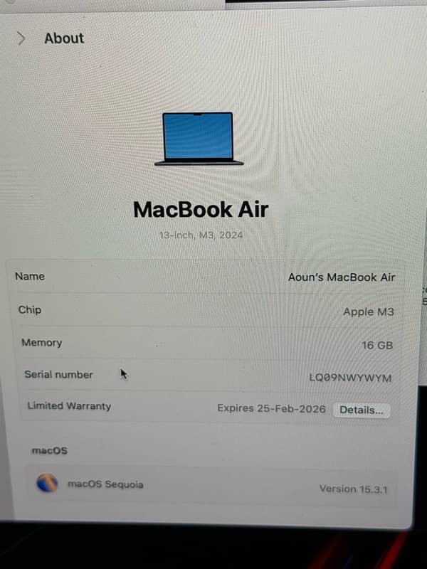 Apple macbook air M3 open box 2