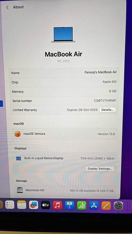 MacBook Air 13.6" (2022) - Apple M2 Chip, 8GB RAM, 256GB SSD 2