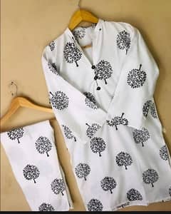 New Leaf print 2pc Linen Dress