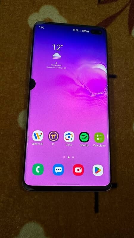 SAMSUNG S 10 plus 8/128gb DUAL SIM PTA ONLINE ONE DOT ONLY MOBILE. 0