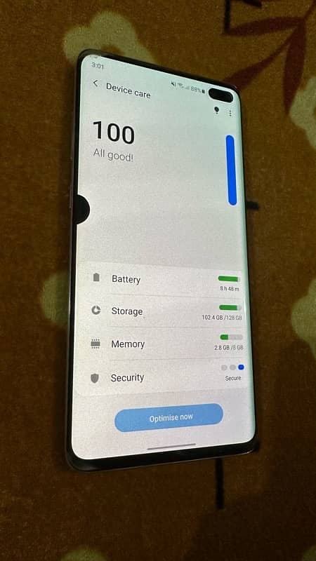 SAMSUNG S 10 plus 8/128gb DUAL SIM PTA ONLINE ONE DOT ONLY MOBILE. 2