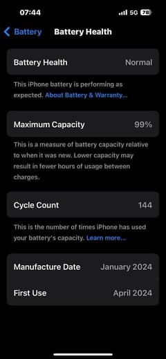 iPhone 16 Pro Max 256gb with 100% battery health