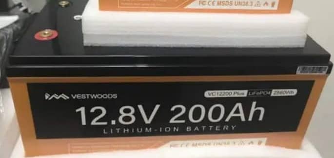 vestwood branded lithium ion battery 12v, 200 amp- 2 yr warranty 1