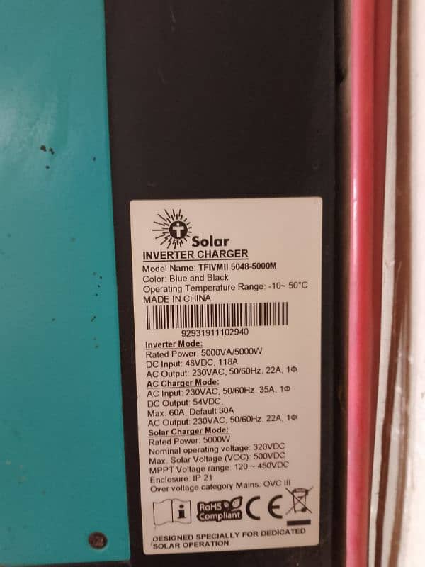 solar inverter 5 kw and included with battery 1