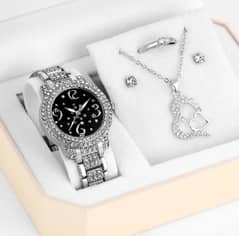 Bracelet, ring, necklace and Artificial Set Women Watch)(RS2500)