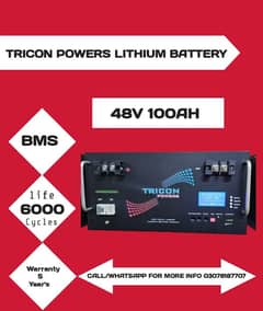 Lithium Battery 48v 100Ah Tricon Powers