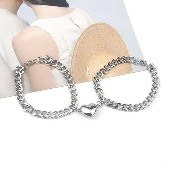 2 heart bracelets for couples or friends 1