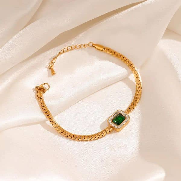 1 c plain gold plated crystal chain bracelet 2