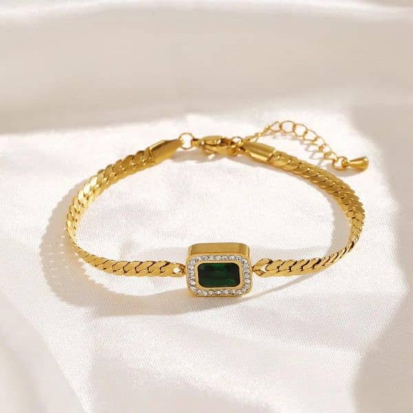 1 c plain gold plated crystal chain bracelet 3