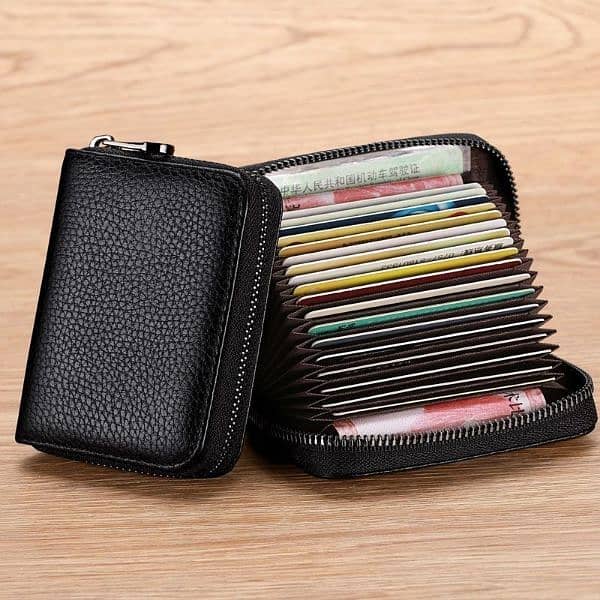 Leather card holder wallets for men | Zip card wallet 1