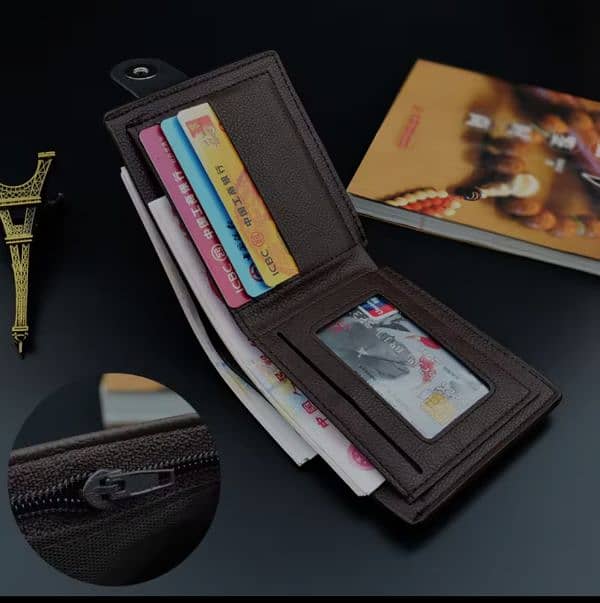 Leather card holder wallets for men | Zip card wallet 8