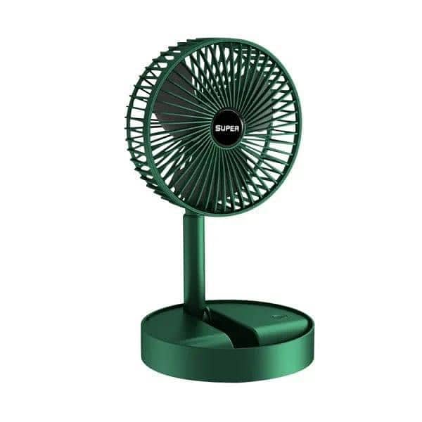 Foldable Green Desk Fan with 180° Rotation and 3 Gear Adjustment 3