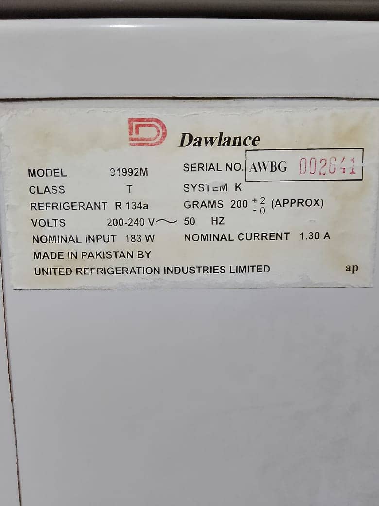 Dawlance fridge  large  size (0306=4462/443) topclassset 7