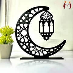 Decorative Moon Shaped Table Stand home decor ke liye message Karen