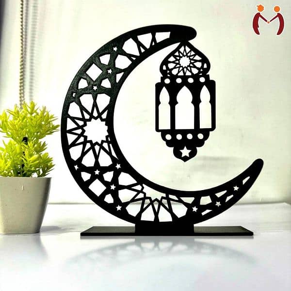 Decorative Moon Shaped Table Stand home decor ke liye message Karen 0