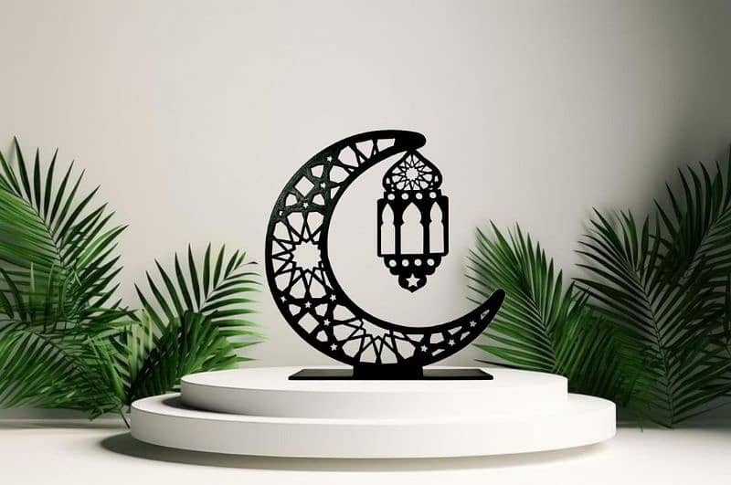 Decorative Moon Shaped Table Stand home decor ke liye message Karen 1