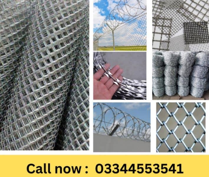 Razor Wire Barbed Wire Chain Link Fence Pole Jali Welded mesh 3