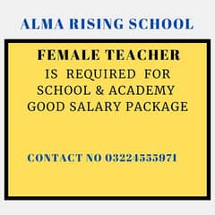 Female teacher required for school.