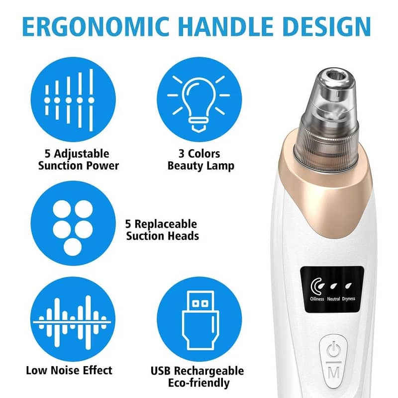 Upgraded Blackhead Remover Vacuum Facial Pore Cleaner Electric Acne 1