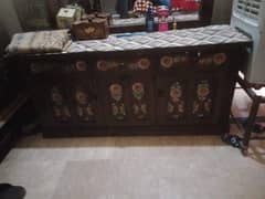 Wooden furniture set is for sale.