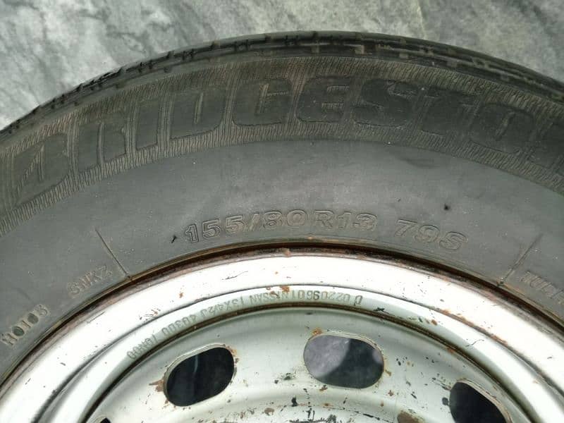 Bridgestone Tyre with Rim Size 155/80 R13 1