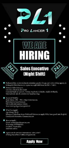 prolancerOne is Hiring - Sales Executive  (Night shift )