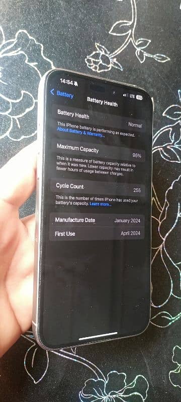 iPhone 15pro Max non pta battery health 95% full box and fast charger 4