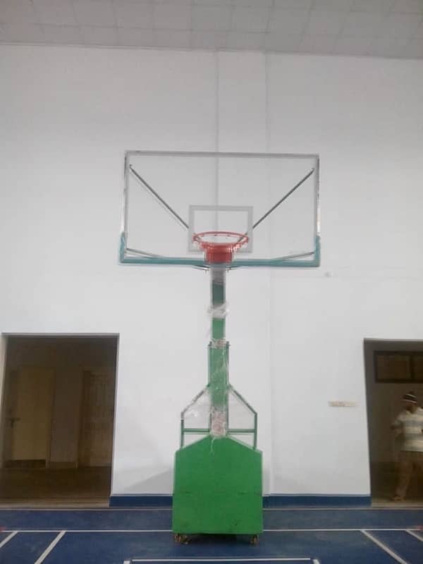 Basketball Moveable pole with Tempered Glass board 0