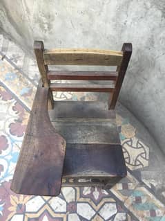 wooden school chairs and benches