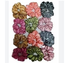 silky premium scrunchies for girl (pack of 6)