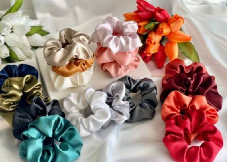 silky premium scrunchies for girl (pack of 6) 1