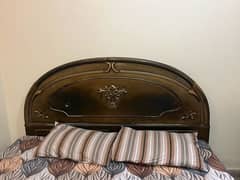 Queen size double wood bed