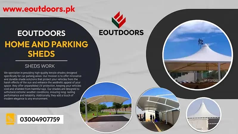 Canopy Sheds | Tensile PVC Shades | Car Parking Structure | Pole shed 0