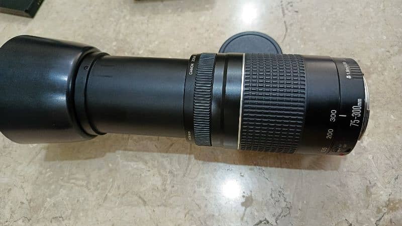 canon 75-300mm iii lens with cap & hood 1