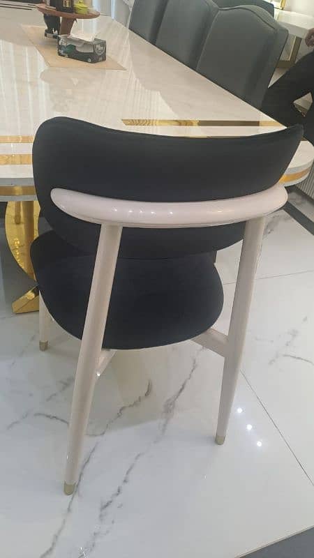 dining chairs golden Black n beige 4