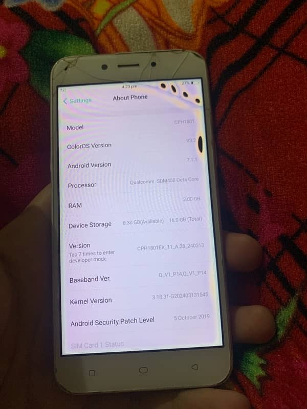 Oppo A71 2gb ram 16rom best for hotspot 1