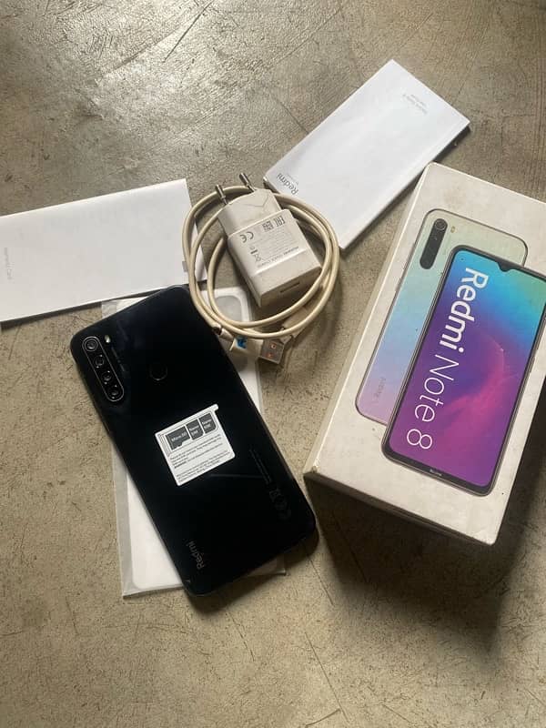 redmi note 8 4/64GB 5000mh battery with box charger vip phone 0