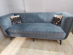 NEW beautiful velvet sky blue comfort sofa